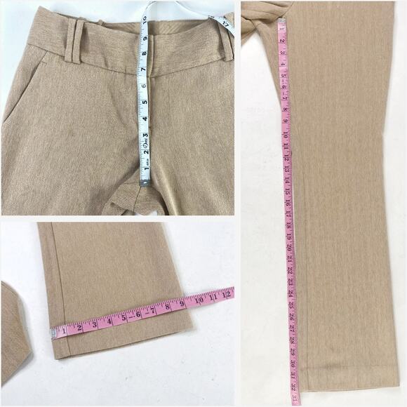 Limited Cassidy Neutral Beige Mid Rise Herringbone Texture Trousers Pants Sz 6 - Picture 6 of 9